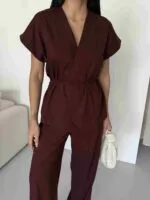 Bordo Biritli Yelek Takım