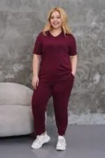 Bordo Battal beden Oysho ikili takım