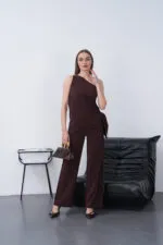 Kahve Modal Şal Detay Takım