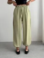 Mint Keten Şalvar Pantolon