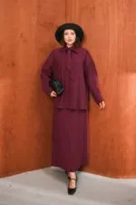 Bordo Etekli Modal Takım