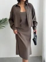 Vizon Gömlekli Elbise Takım