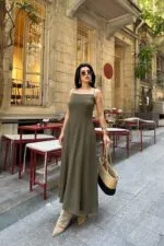 Bağcık Detaylı Volanlı Elbise 3052