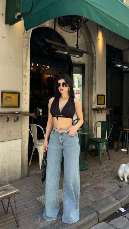 Geniş Paça Kot Pantolon 7082