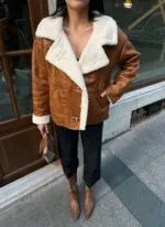 1077 OVERSİZE PELUŞ KABAN - TABA