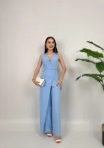 3019 BELDEN TOKA DETAYLI TULUM - BEBE MAVİ