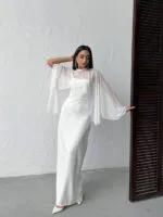 3071 TÜL ELBİSE - BEYAZ