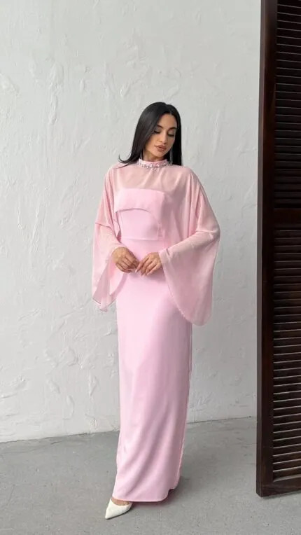 3071 TÜL ELBİSE - PEMBE