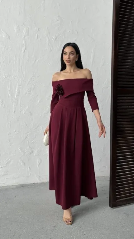 3073 ELBİSE - BORDO