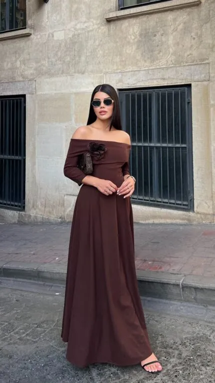 3073 ELBİSE - KAHVE