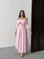 3073 ELBİSE - PEMBE