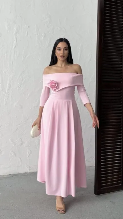 3073 ELBİSE - PEMBE