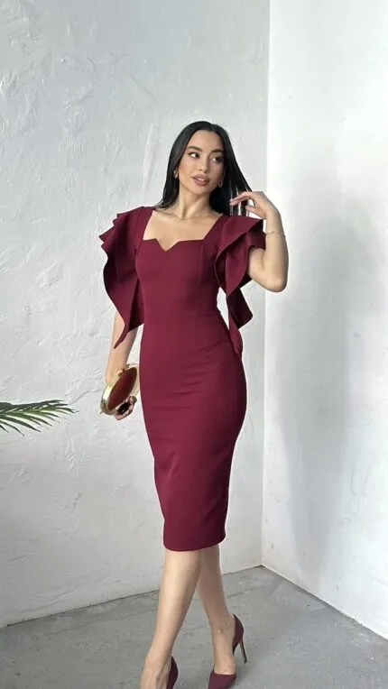 3074 ELBİSE - BORDO