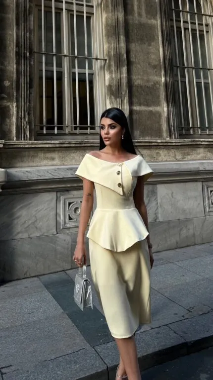 3075 ELBİSE - SARI