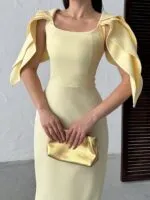 3077 ELBİSE - SARI