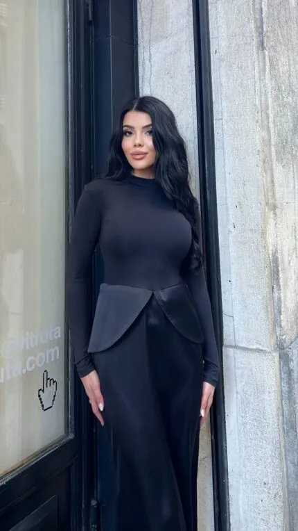 3081 ELBİSE - SİYAH