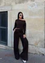 3086 PANTALONLU TAKIM - KAHVE
