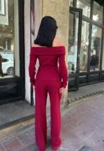 3110 PANTALONLU TRİKO TAKIM - BORDO