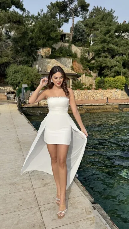 3121 ELBİSE - BEYAZ