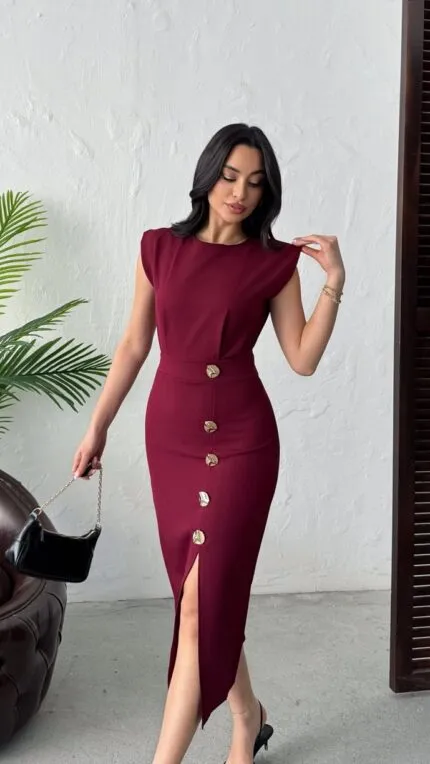 3131 ELBİSE - BORDO