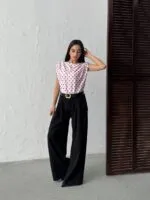 3140 PUANTİYELİ BLUZ - PEMBE