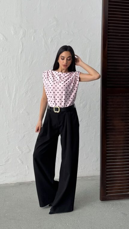 3140 PUANTİYELİ BLUZ - PEMBE