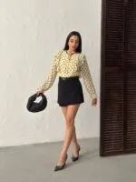 3145 PUANTİYELİ BLUZ - SARI