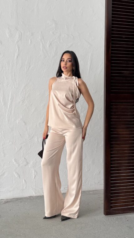 3150 SATEN PANTALON - TAŞ