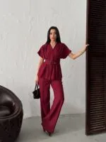 3156 KETEN İKİLİ TAKIM - BORDO