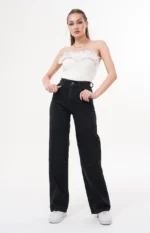 Kadın Wideleg Jeans Antrasit Pantalon