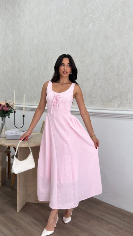 3173 ELBİSE - PEMBE