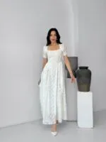 3175 TÜL ELBİSE - EKRU