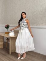 3178 KORSE BLUZ ETEKLİ TAKIM - MAVİ