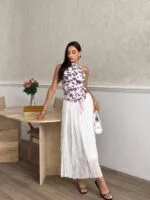 3178 KORSE BLUZ ETEKLİ TAKIM - PEMBE