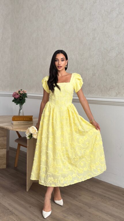 3179 BRODE ELBİSE - SARI