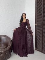 3300 TÜL DANTELİ ELBİSE - BORDO