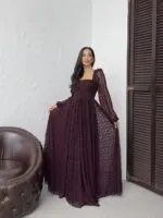 3300 TÜL DANTELİ ELBİSE - BORDO