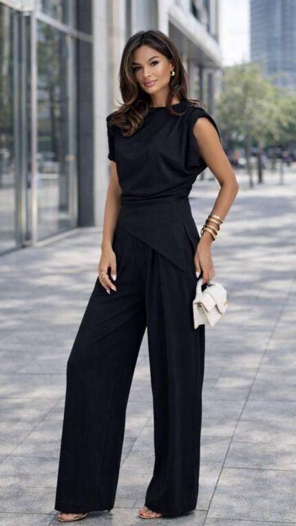 BLACK - BLACK OYSHO FABRIC SUIT
