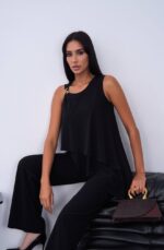 BLACK - SİYAH TENSEL AKSESUARLI TAKIM