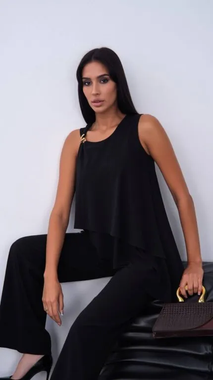 BLACK – SİYAH TENSEL AKSESUARLI TAKIM