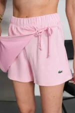 Pembe Lacoste Kapaklı Şort