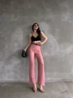Beli Kemerli Keten Pantolon - PUDRA
