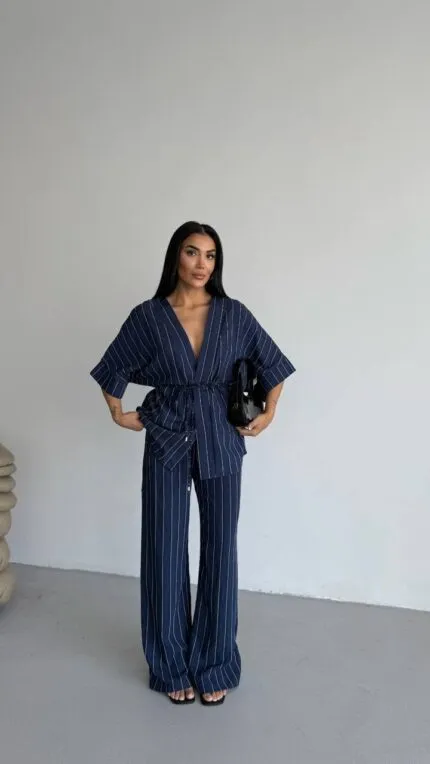NAVY BLUE – LACİVERT KİMONO TAKIM
