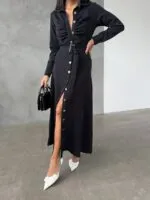 BLACK - SİYAH GÖMLEK ELBİSE