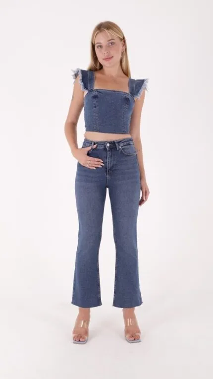 İspanyol Mom Fit Kot Pantolon 1706