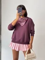 Fularlı Sweatshirt