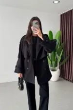 Kısa Düğmeli Trençkot