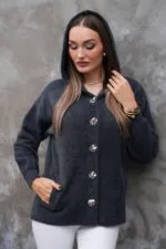 Füme Kapüşonlu Sakal Hırka