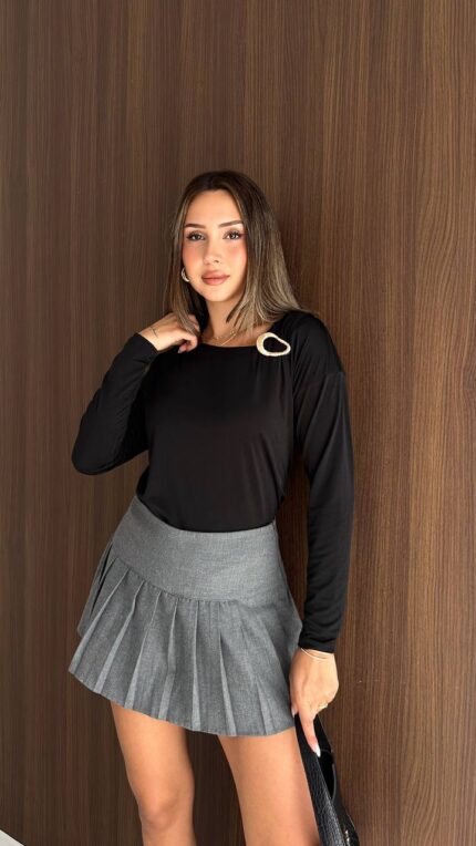 Siyah Tokalı Sandy Bluz