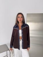 ACI KAHVE Kot garnili çıtçıtlı ceket